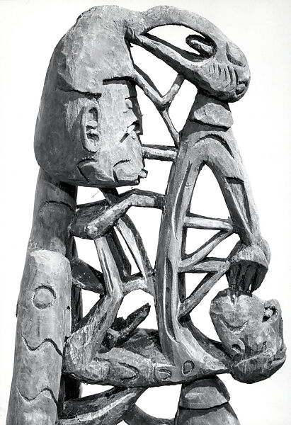 Canoe prow, Osu, Wood, paint, Asmat people