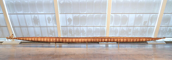 Canoe, Chief Chinasapitch, Wood, paint, sago palm leaves, cotton cloth, iron nails, Asmat peoples