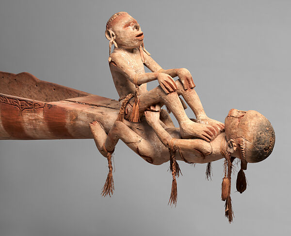 Canoe, Chief Chinasapitch, Wood, paint, sago palm leaves, cotton cloth, iron nails, Asmat peoples