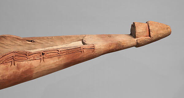 Canoe, Chief Chinasapitch, Wood, paint, sago palm leaves, cotton cloth, iron nails, Asmat peoples