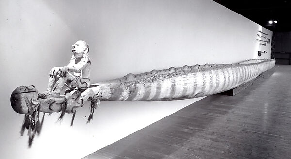 Canoe, Chief Chinasapitch, Wood, paint, sago palm leaves, cotton cloth, iron nails, Asmat peoples