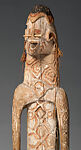 Male ancestor figure, Asmat artist, Wood, paint, fiber, bamboo, Asmat people