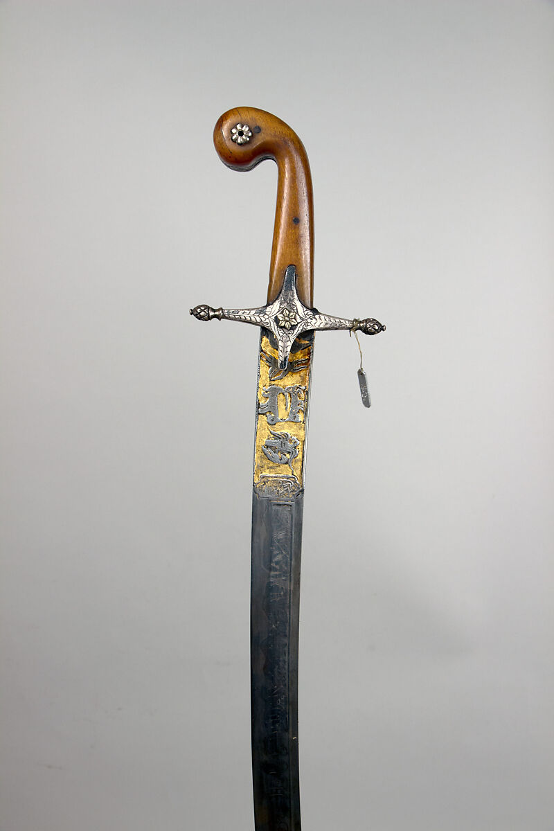 Sword (Kilij) and Scabbard with Baldric, Steel, silver, wood, horn, leather, gold, silk, Turkish