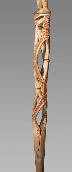 bisj (ancestor poles), Terepos, Wood, paint, fiber, sago palm leaves, Asmat people