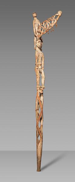 Bis Pole, Terepos, Wood, paint, fiber, Asmat people