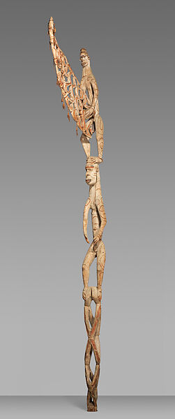 Bis Pole, Fanipdas  Asmat, Wood, paint, fiber, Asmat people