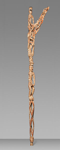 Bis Pole, Wood, paint, fiber, Asmat people 