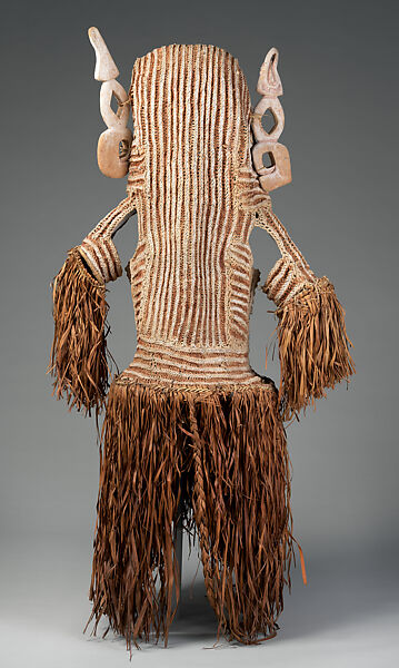 Body mask, Asmat artist(s), Mulberry fiber, rattan, sago palm leaves, wood, pigment, Asmat people