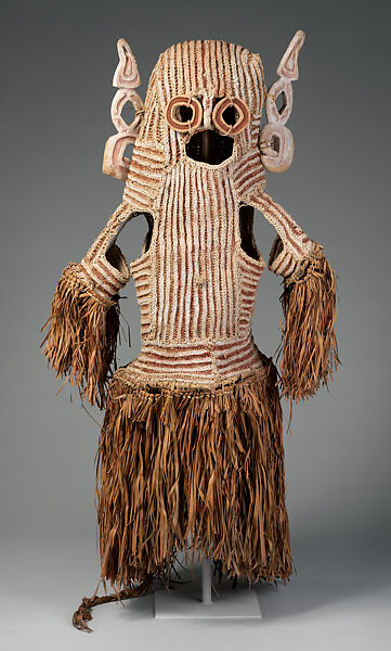 Body Mask (Det), Fiber, sago palm leaves, wood, paint, Asmat people