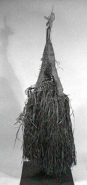 Body Mask, Fiber, sago palm leaves, bamboo, feathers, Asmat people 