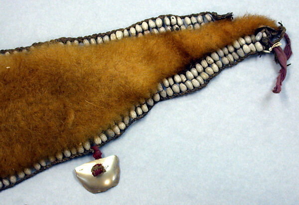 Head Ornament, Cuscus fur, fiber, seeds, shell, cloth, Asmat people