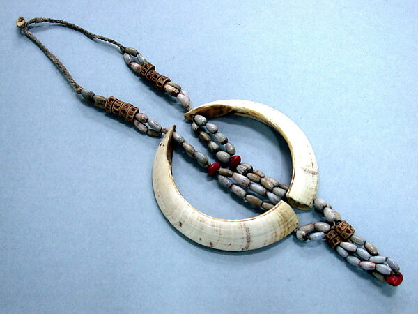 Necklace, Pig tusks, seeds, fiber, Asmat people 