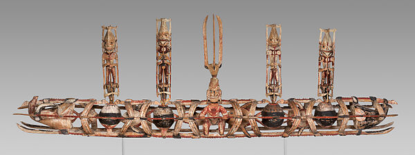 Funerary Carving (Malagan), Wood, paint, shell, beads, Northern New Ireland 