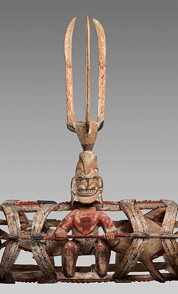 Funerary Carving (Malagan), Wood, paint, shell, beads, Northern New Ireland