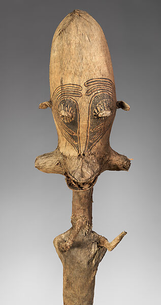 Headdress Effigy (Hareiga), Barkcloth, paint, bamboo, leaves, Chachet Baining people