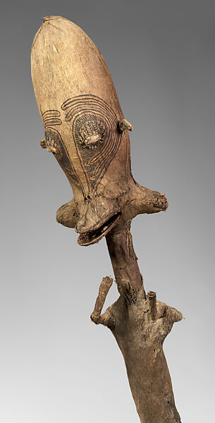 Headdress Effigy (Hareiga), Barkcloth, paint, bamboo, leaves, Chachet Baining people