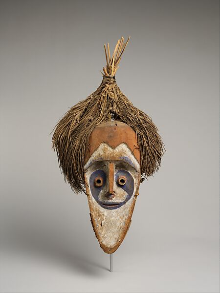 Mask (Lor [?]), Wood, paint, fiber, New Britain