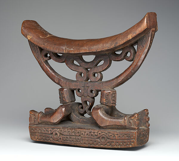 Headrest, Waropen artist, Wood, Cenderawasih Bay region