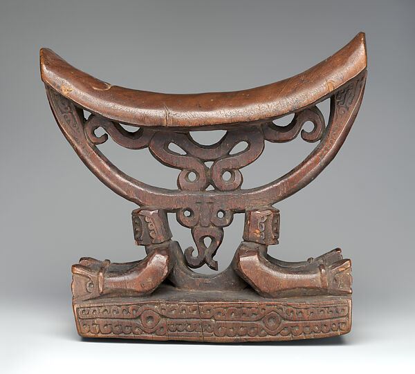 Headrest, Waropen artist, Wood, Cenderawasih Bay region