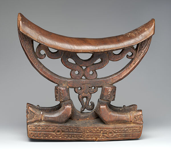 Headrest, Waropen artist, Wood, Cenderawasih Bay region