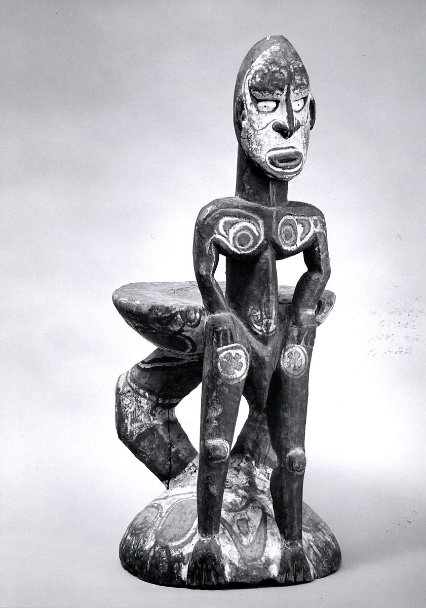Debating Stool (Kawa Rigit), Wood, paint, shell, Iatmul people