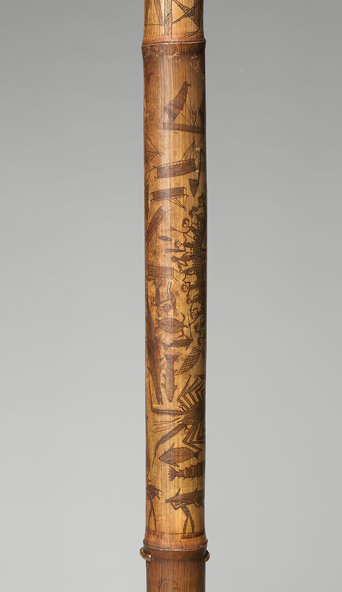 Engraved Bamboo Container (Kare U Ta), Bamboo, pigment, Kanak people