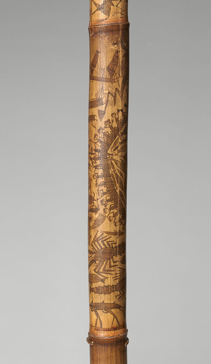 Engraved Bamboo Container (Kare U Ta), Bamboo, pigment, Kanak people
