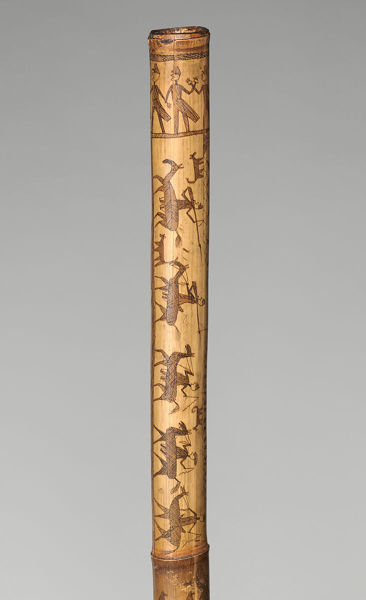 Engraved Bamboo Container (Kare U Ta), Bamboo, pigment, Kanak people