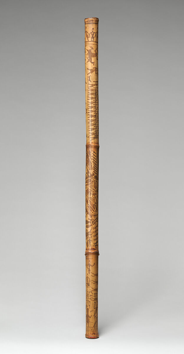 Engraved Bamboo Container (Kare U Ta), Bamboo, pigment, Kanak people