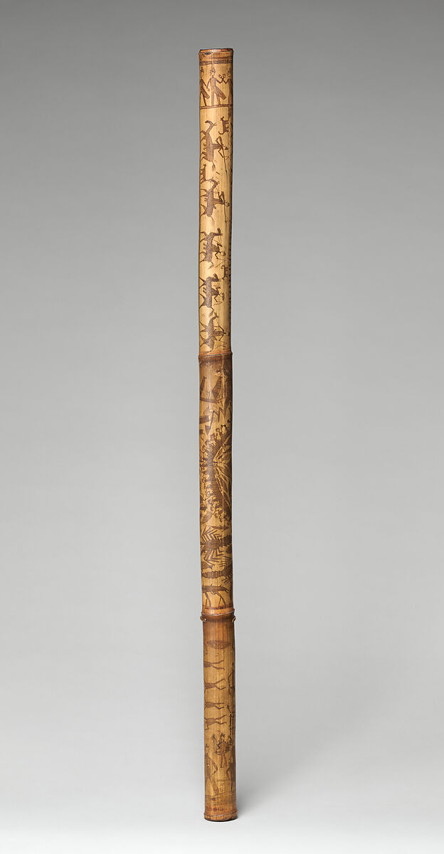 Engraved Bamboo Container (Kare U Ta), Bamboo, pigment, Kanak people 