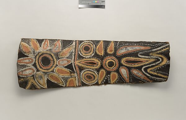 Painting from a Ceremonial House Ceiling, Abwiyeti, Wanyi, Sago palm spathe, paint, Kwoma 