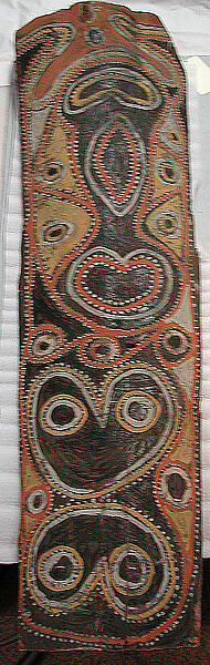 Painting from a Ceremonial House Ceiling, Abwiyeti, Wanyi, Sago palm spathe, paint, Kwoma