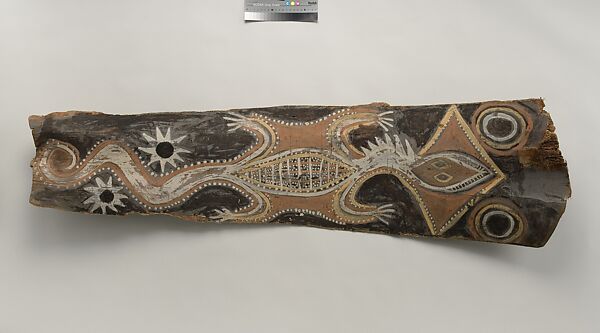 Painting from a Ceremonial House Ceiling, Yuanei, Abgwala Kalaba, Sago palm spathe, paint, Kwoma, Abgwala Kalaba clan 