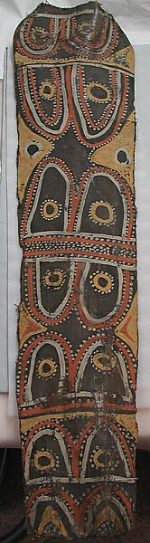 Painting from a Ceremonial House Ceiling, Abwiyeti, Wanyi, Sago palm spathe, paint, Kwoma