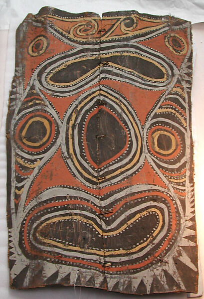 Painting from a Ceremonial House Ceiling, Abwiyeti, Wanyi, Sago palm spathe, paint, Kwoma