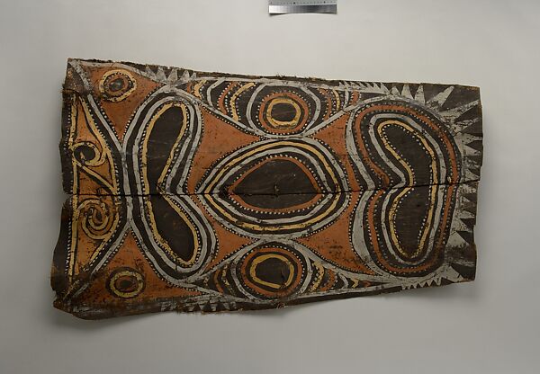 Painting from a Ceremonial House Ceiling, Abwiyeti, Wanyi, Sago palm spathe, paint, Kwoma 