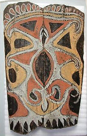 Painting from a Ceremonial House Ceiling, Kwanggi, Kalaba, Sago palm spathe, paint, Kwoma, Kalaba clan