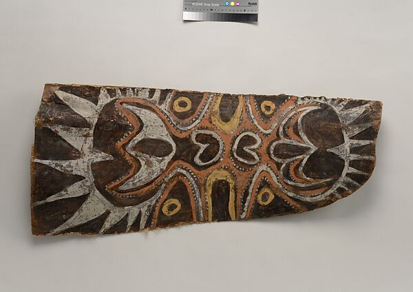 Painting from a Ceremonial House Ceiling, Abwiyeti, Wanyi, Sago palm spathe, paint, Kwoma 