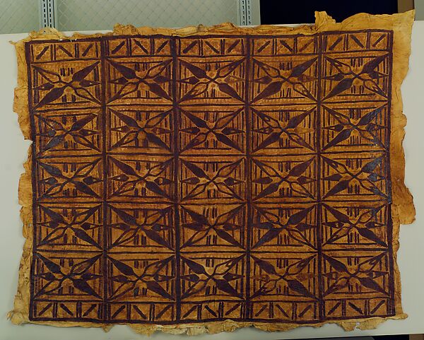 Barkcloth Panel (Siapo), Barkcloth, pigment, Samoa 