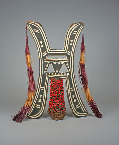 Head Crest (Ngamdak), Wood, pigment, abrus seeds, fiber, Jaba or Koro peoples 