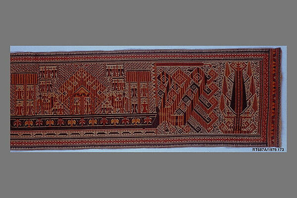 Ceremonial Banner (Palepai), Cotton, silk, metal wrapped thread, Lampung