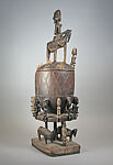 Ogo banya (initiation vessel) with equestrian figure, Dogon blacksmith, Wood, metal staples, Dogon peoples