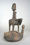 Ogo banya (initiation vessel) with equestrian figure, Dogon blacksmith, Wood, metal staples, Dogon peoples