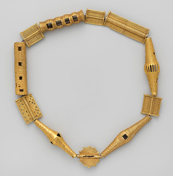 Eleven Beads, Gold copper alloy, Baule or Lagoon peoples 