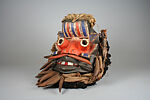 Mask, Wood, tin, cord, cloth, fiber, nails, cartridges, human hair, Guere peoples