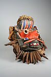 Mask, Wood, tin, cord, cloth, fiber, nails, cartridges, human hair, Guere peoples