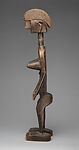Nyeleni figure, Bamana numu (blacksmith), Wood, brass, thread, Bamana peoples
