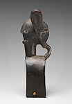 Heddle Pulley with Elephant, Wood, patina, Baule or Guro peoples