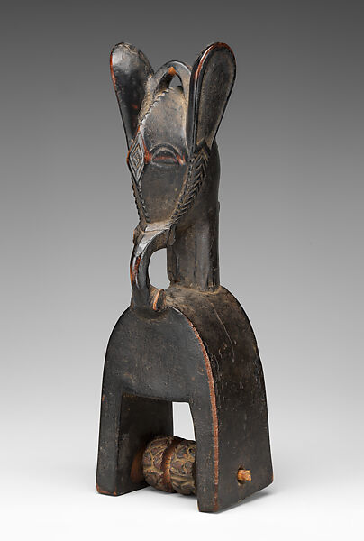 Heddle Pulley with Elephant, Wood, patina, Baule or Guro peoples 