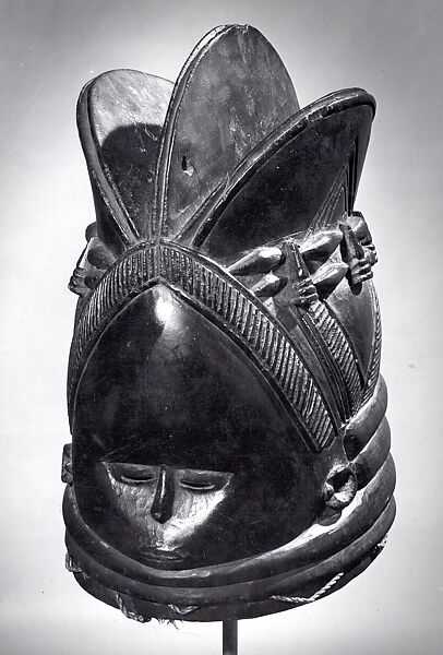 Helmet Mask (Bundu), Wood, raffia, Mende peoples 